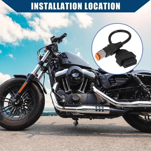 Miniatura 2 de Cable adaptador de escáner de diagnóstico de 4 pines a OBD2 para Harley / motocicleta interior OBDII de 16 pines a 4 pines para leer información