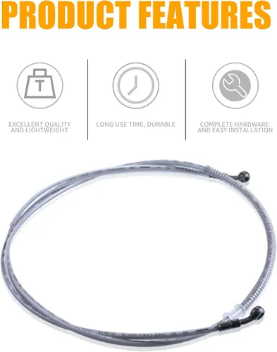 Miniatura 4 de Tubería de manguera de freno hidráulica trenzada de 70 pulgadas, compatible con GY6 chino, ATV, motocross, Go Kart, 0.394 in, extremos banjo de 70.1
