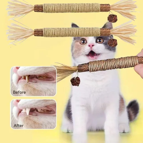 Miniatura 7 de Silvervine - Palitos dentales naturales Silvervine para gatos, resistentes a arañazos y mordeduras, juguete para gatos de interior y gatos adultos
