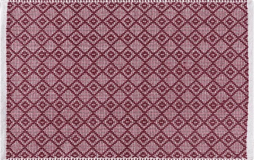 Miniatura 13 de Alfombra de algodón tejida con diamantes de 2 x 3 pies, color beige, antideslizante, decorativa, duradera, bohemia, ideal para entrada, cocina