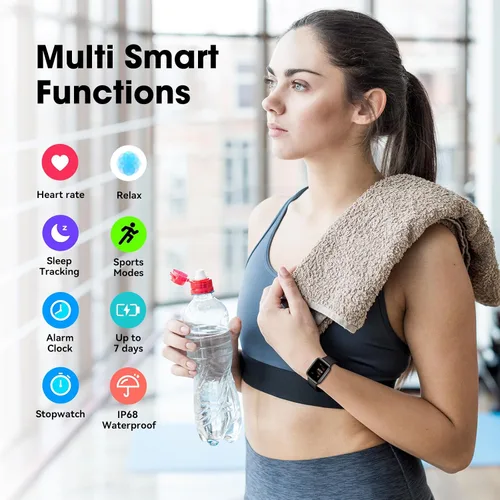 Miniatura 2 de LIVIKEY Reloj de seguimiento de actividad física con monitor de frecuencia cardíaca, rastreador de actividad con podómetro, monitor de sueño
