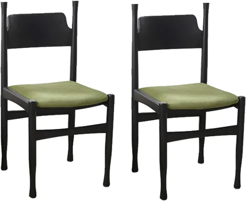 Miniatura 11 de Sillas de comedor, modernas sillas de comedor de madera, silla de cocina tapizada, taburete sin brazos de granja, silla ocasional para cocina, sala
