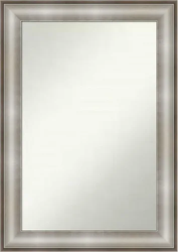 Miniatura 240 de Amanti Art Espejo de baño plateado para sobre fregadero, 28 x 47 pulgadas, espejo rectangular de plata imperial, marco de madera tradicional de gran