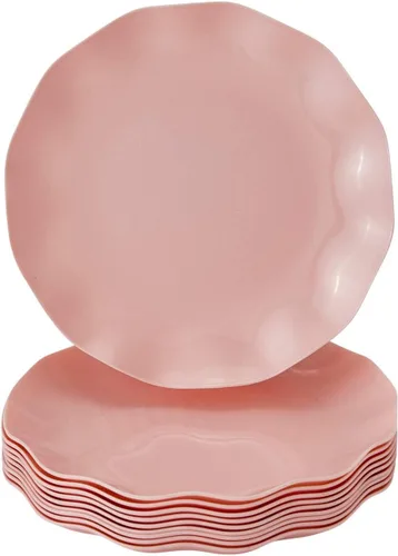 Miniatura 7 de Silver Spoons Platos de postre desechables 10 piezas Platos de plástico resistente Elegante aspecto fino de porcelana Velo, marfil