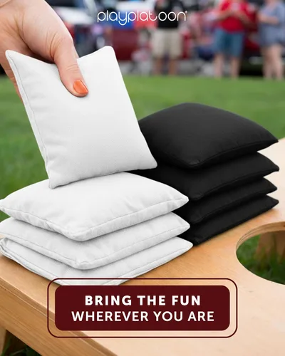 Miniatura 7 de Play Platoon Bolsas de Cornhole Resistentes a la Intemperie - Juego de 8 Bolsas de Frijoles Reglamentarias para Lanzar - Tamaño y Peso Profesional