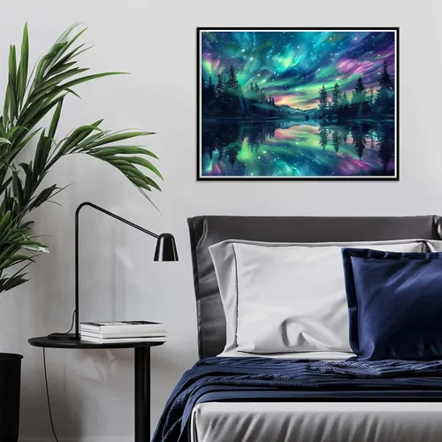 Miniatura 2 de Pintura de diamantes Aurora para adultos, arte de diamantes, kits de pintura de diamantes Aurora 5D para adultos, arte de gemas de cielo estrellado