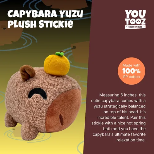 Miniatura 2 de Youtooz Capybara Yuzu Stickie - Peluche magnético súper suave de 6 pulgadas de Youtooz Plush Collection