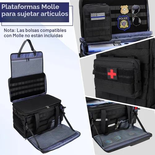 Miniatura 3 de Bolsa de patrulla de policía, bolsa de equipo de aplicación de la ley, bolsa de policía, organizador de asiento delantero del coche, bolsas de deber