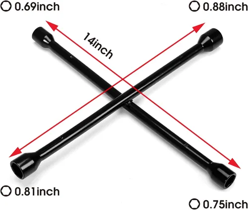 Miniatura 3 de Torin TRX31101-14F - Llave cruzada profesional de 14 pulgadas, universal, resistente, de 4 vías, color negro