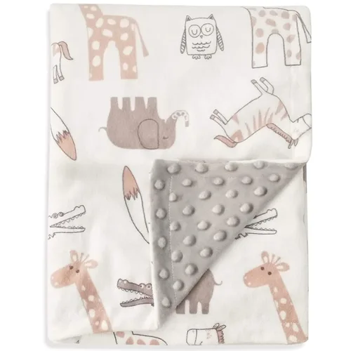 Miniatura 8 de Boritar Manta para bebé supersuave de minky con doble capa y respaldo punteado, con diseño de pequeñas flechas grises impresas de 30 x 40 pulgadas