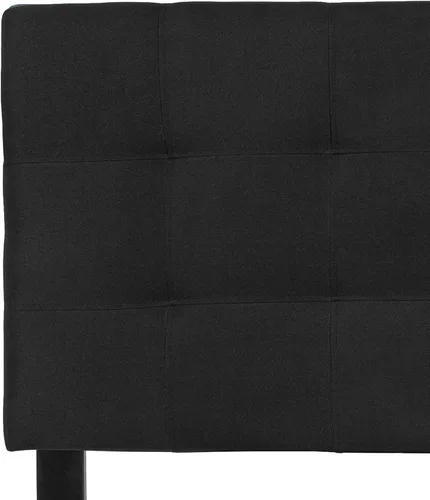 Miniatura 9 de BizChair Cabecero tapizado acolchado de tamaño matrimonial en tela negra Negro