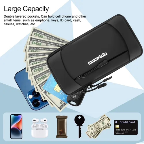 Miniatura 4 de Soporte para teléfono y bolsa cruzada para teléfono para correr, correa para el brazo para teléfono para correr y caminar, bolsa impermeable