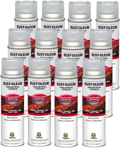 Rust-Oleum 264693-12PK Industrial Choice M1400 System Pintura de Marcado para Construcción a Base de Agua, 17 onzas, transparente, paquete de 12