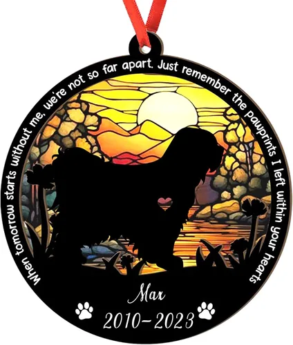 Miniatura 107 de Adorno personalizado para atrapasoles de sabueso afgano, adorno de Navidad de sabueso afgano – Regalo para perro amante, sabueso afgano