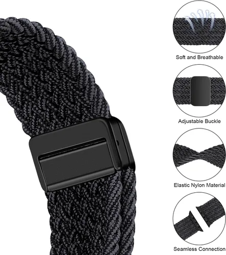Miniatura 4 de Correa de nailon compatible con Samsung Galaxy Watch 7/6/5/4/FE 1.732 in 1.575 in/Galaxy Watch 5 Pro 1.772 in/Watch 4/6 Classic 1.850 in 1.811 in