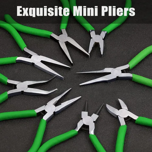 Miniatura 7 de Alicates de punta de aguja pequeños para hacer joyas, alicates de punta de 5 pulgadas de largo con mini alicates largos y cónicos mandíbulas