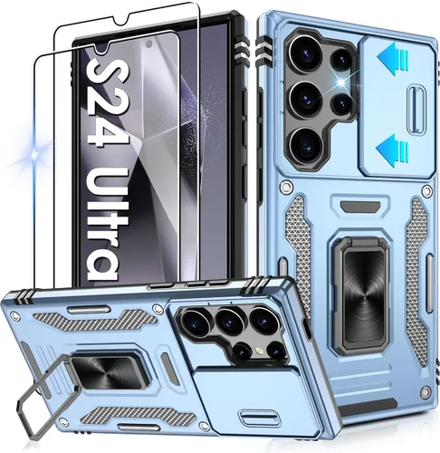 Miniatura 218 de Gritup para Samsung Galaxy S22 Funda con protectores de pantalla HD de 2 paquetes y cubierta deslizante para la cámara, protección contra caídas