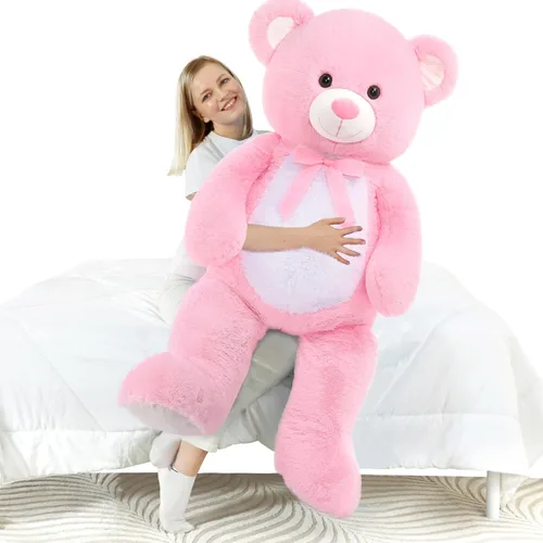 Miniatura 12 de MorisMos Oso de peluche gigante de 5 pies, 59 pulgadas, oso de peluche negro grande para decoración de fiesta de baby shower, regalo de animal