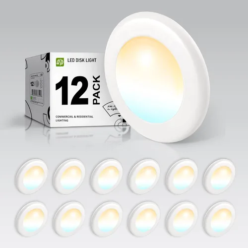Miniatura 15 de ASD Paquete de 12 luces LED de disco de 6 pulgadas, 15 W 5000 K luz diurna 1300 LM CRI90+, luminaria empotrable regulable de techo, montaje en Blanco