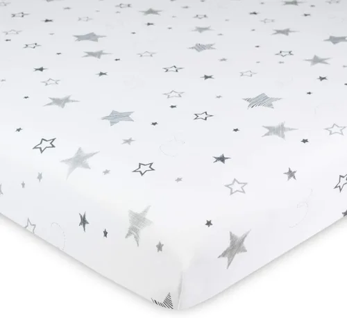 Miniatura 30 de American Baby Company Sábana bajera ajustable para mini cuna 100% algodón natural, de 38" x 24", suave y transpirable, sábana pequeña tipo nido Azul
