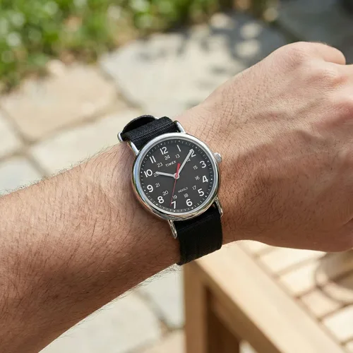 Miniatura 6 de Timex Weekender 38mm Unisex Analog Watch INDIGLO Backlight Adjustable Durable Nylon Fabric Slip Through Strap 24 Hour Time
