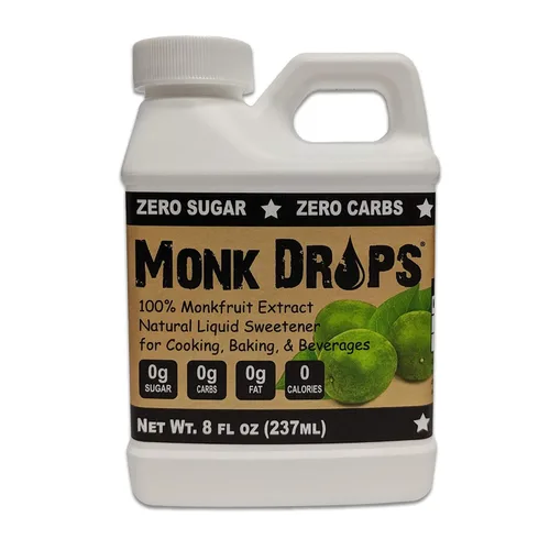 Miniatura 5 de Monk Drops - Edulcorante líquido 100% de fruto del monje, no glucémico, cero calorías, cero azúcar, sin agua añadida, concentrado de fruto del monje