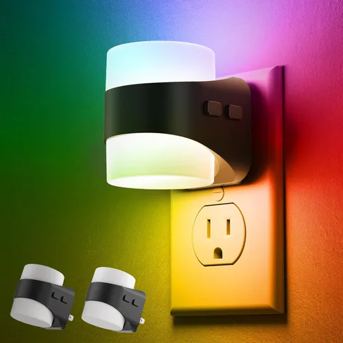 Miniatura 10 de L LOHAS LED Luz nocturna, luces nocturnas de burbujas enchufables a la pared, 3000 K/4000 k/5000 K, luz nocturna de temperatura de color ajustable