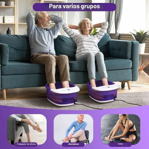 Miniatura 5 de ECARBME Masajeador de baño de pies con calor, vibración, control de temperatura, chorros, burbujas y sal de Epsom, bañera de baño de pies con 22