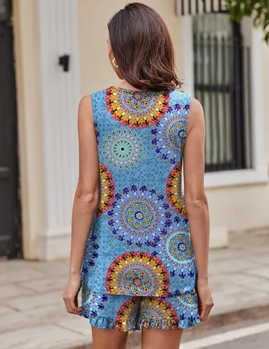 Miniatura 3 de Ekouaer Conjunto de pijama casual con bolsillos para mujer