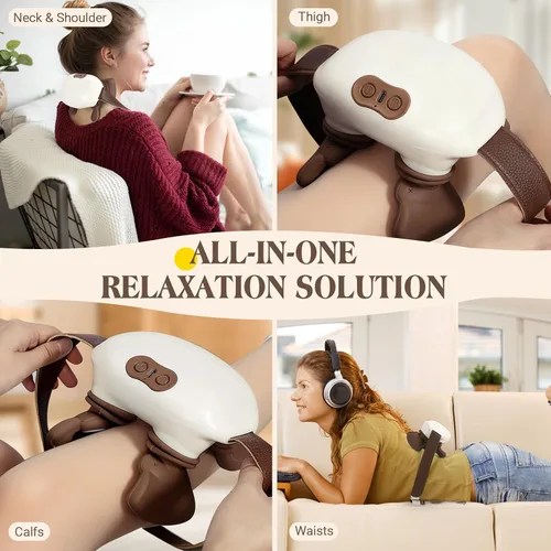 Miniatura 6 de Masajeador de cuello Shiatsu eléctrico 2025 con calentamiento de tejido profundo, tracción y recarga USB-C, para masaje de manos reales en cuello