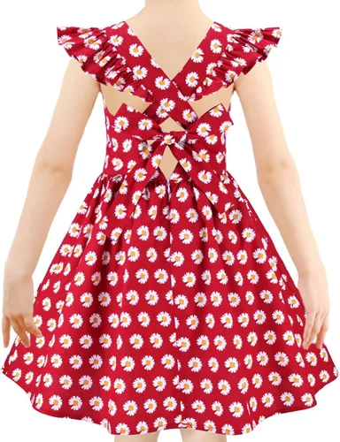 Miniatura 137 de Vestido de verano para niña, de algodón, con diseño floral