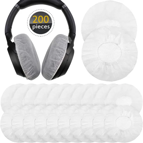 Miniatura 8 de BBTO 200 piezas desechables para audífonos, no tejidas, almohadillas sanitarias para la mayoría de auriculares en la oreja (S, 2.6 pulgadas, negro)