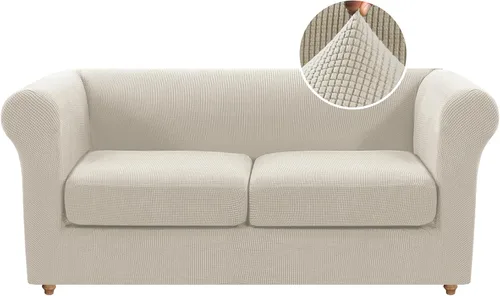 Miniatura 39 de Funda para silla Chesterfield de 2 piezas para sofá de 1 cojín, fundas para silla de brazo alto, 1 asiento, alta elasticidad, lavable, protector