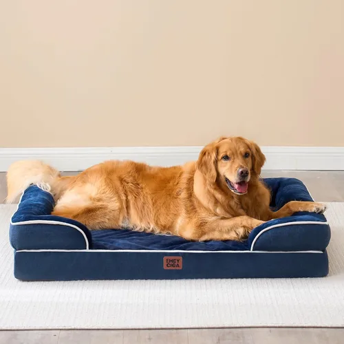 Miniatura 201 de EHEYCIGA – Cama ortopédica impermeable para perros pequeños, de espuma viscoelástica tipo caja de huevos, con bordes elevados y base antideslizante