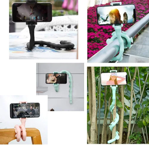 Miniatura 8 de Soporte de silicona flexible con ventosa para teléfono móvil de 3 a 6 pulgadas, color negro 2019.
