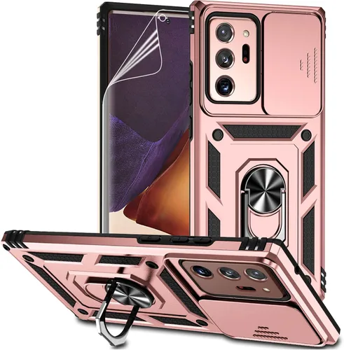 Miniatura 15 de Funda para Samsung Galaxy Note 20 Ultra con cubierta para lente de cámara, protector de pantalla HD, prueba de caídas de grado militar, soporte