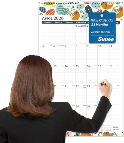 Miniatura 9 de SUNEE Calendario de pared grande 2026-2027, 22.75 x 15.5 pulgadas, calendario de julio de 21 meses (finaliza marzo de 2028), vertical extragrande