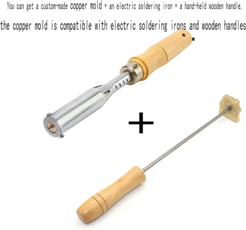 Miniatura 3 de Hierro eléctrico personalizado de madera para madera, sello de calor personalizado con logotipo de pastel de 350 W con cabeza de latón y mango