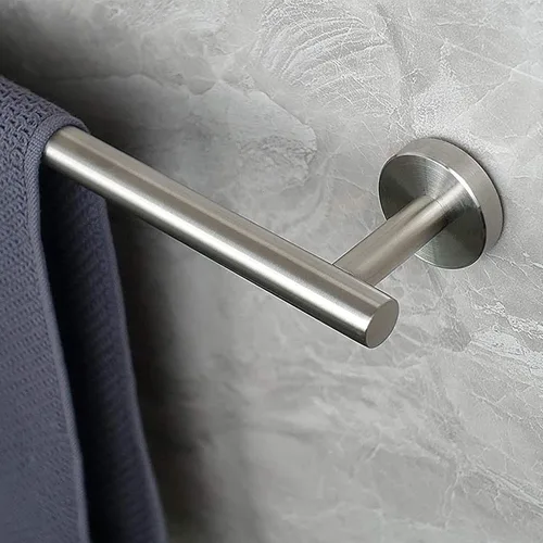 Miniatura 8 de NearMoon - Barra para toallas de baño, soporte de toalla de ducha de acero inoxidable grueso para baño, montado en la pared, longitud total de 18