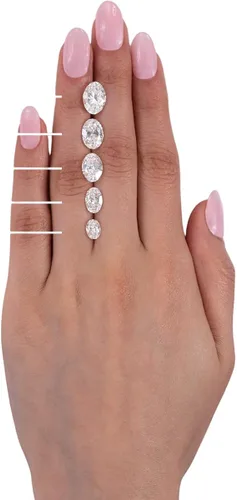 Miniatura 4 de Customize Jewels IGI 1 2 3 4 5 Carat White Oval Excellent Beautiful Lab Created Diamond Petite Solitaire Engagement Ring In 14k Yellow Gold For