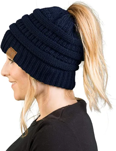 Miniatura 87 de Funky Junque - Gorro para mujer con ranura para cola de caballo