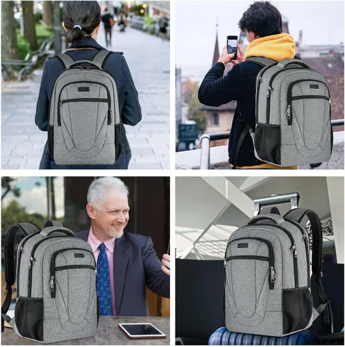 Miniatura 6 de BIKROD Mochila de viaje para laptop para hombres y mujeres, mochilas para la escuela, adolescentes, niños, negocios, antirrobo, mochila delgada