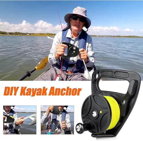 Miniatura 5 de Anclaje compacto de 150 pies para kayak con tapón de pulgar para buceo submarino de seguridad Negro