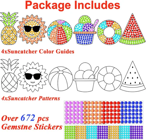 Miniatura 2 de Qyeahkj 6 piezas de kits de arte y manualidades de verano Suncatcher Arte fácil para niños adolescentes de 4 a 12 años DIY divertido Kits de pintura
