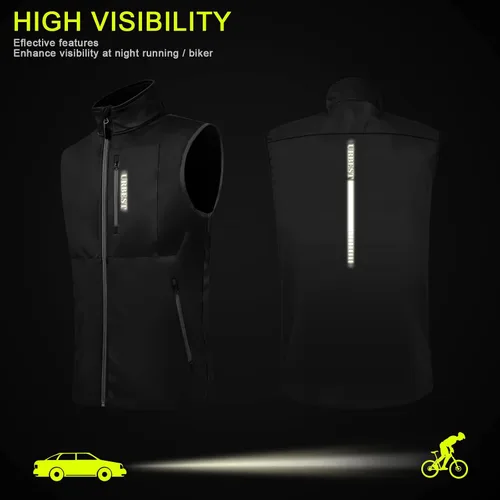 Miniatura 5 de URBEST Chaleco ligero de Softshell para hombre chaqueta sin mangas con bolsillos para golf senderismo viajes