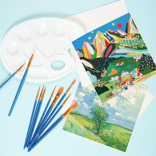 Miniatura 6 de S & E TEACHER'S EDITION Juego de 330 pinceles de pintura, 300 pinceles de pintura, 30 paletas para crear pintura artística