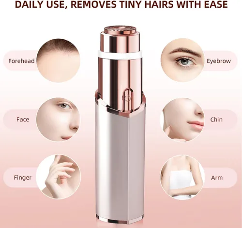 Remoción de vello facial para mujeres, afeitadora portátil, removedor de pelo sin dolor recargable para la cara, labios superiores, barbilla, pelusa