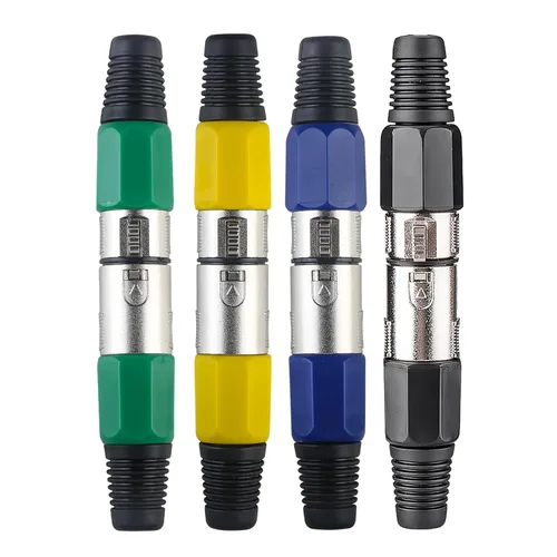 Miniatura 9 de MAD OWL Paquete de 4 conectores XLR de 3 pines – Cannon XLR DMX hembra macho adaptador, montaje en panel, conector de cable de micrófono para luz