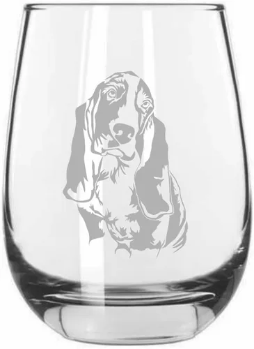 Miniatura 456 de Sakhalin Husky Dog - Copa de vino grabada personalizada de 15.25 onzas sin tallo