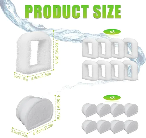 Miniatura 2 de Filtros de fuente de agua de repuesto para gatos para mascotas compatibles con fuente Drinkwell Petsafe de acero inoxidable 360 Avalon, Pagoda